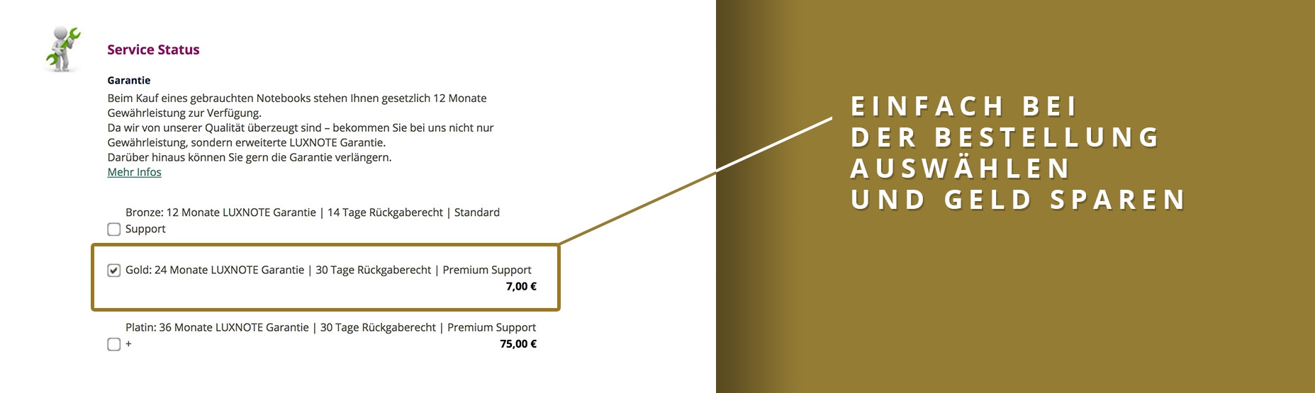 Luxnote gold Service